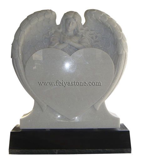 white marble angel carving monument stones
